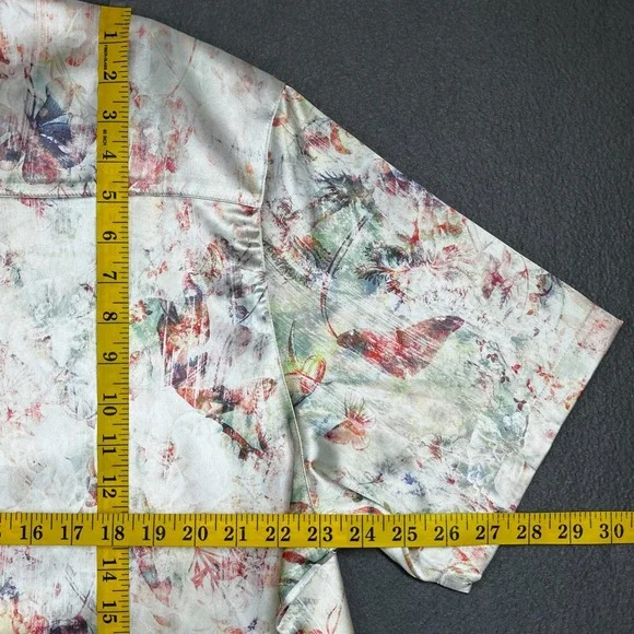 Paper Planes‎ Men 2XL Satin Matching Set Shirt Shorts Streetwear Co-Ord Festival